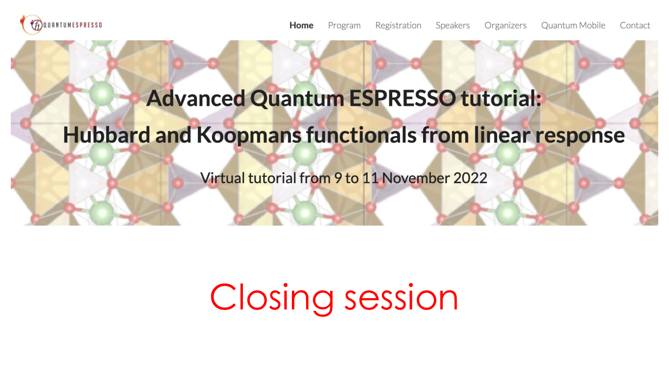 Concluding remarks
