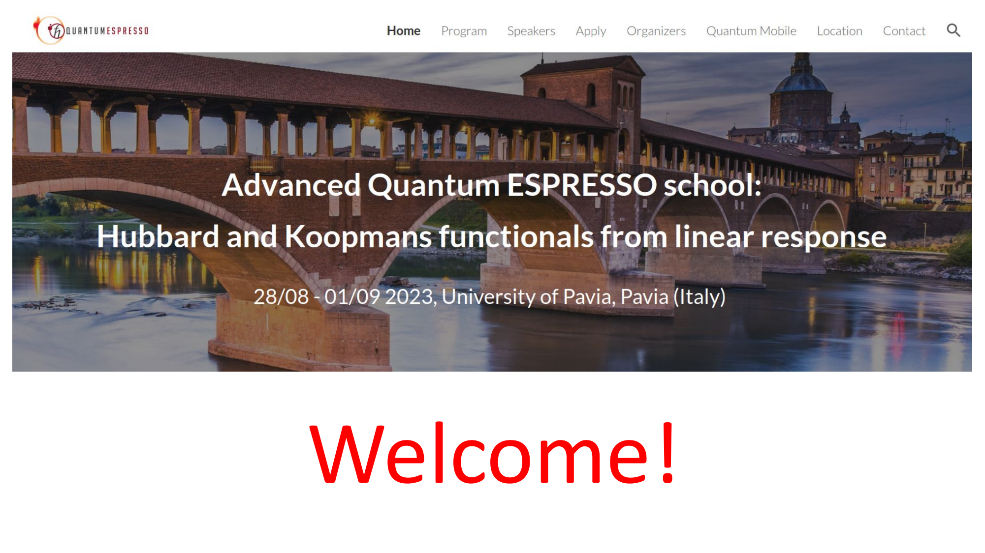 Welcome session